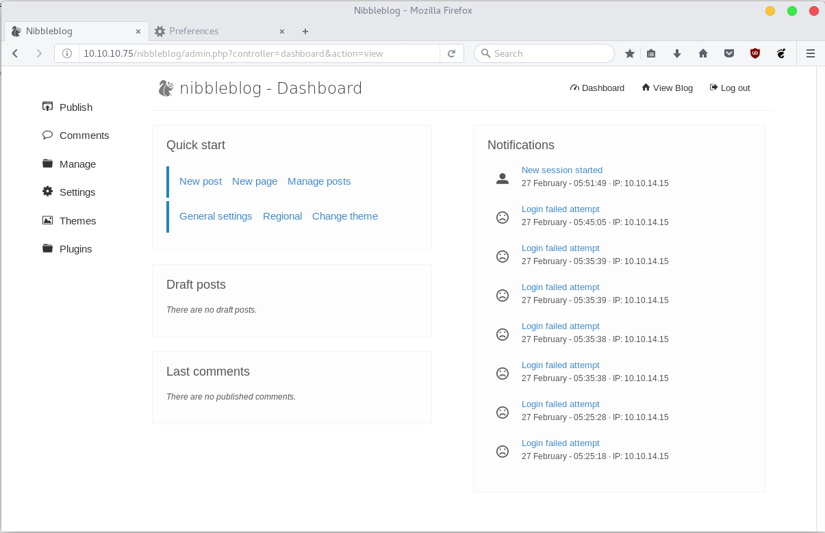 nibblesblog-logged-in