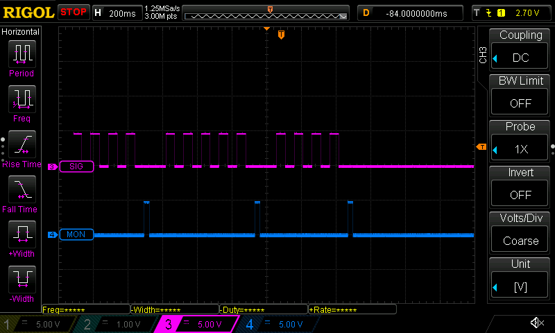 Registering multiple mole whacks using the oscilloscope
