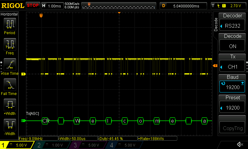 Oscilloscope Serial Decoding
